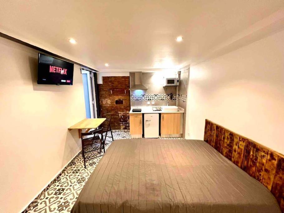 Appartement B4 Estudio Nuevo! Cocina Y Bano Privado! A 1 Calle Del Metro Barcelone